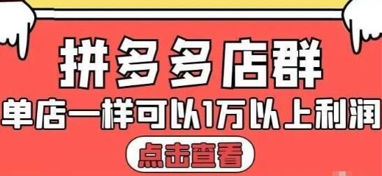 大凯电商《拼多多店群运营》单店一样可以产出1万5以上利润