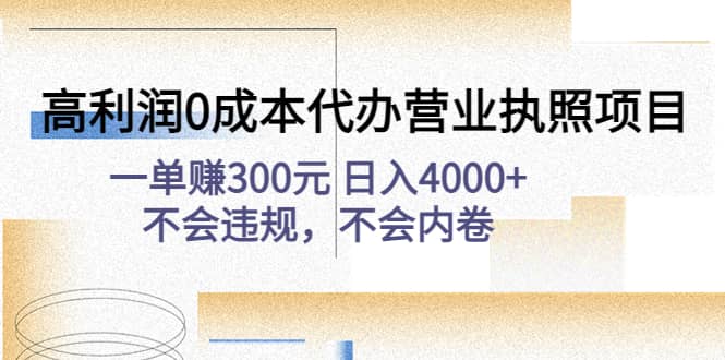 高利润0成本代办营业执照项目：不会违规，不会内卷插图