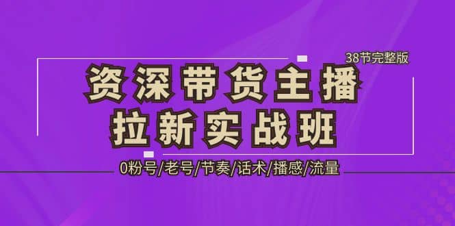 资深·带货主播拉新实战班，0粉号/老号/节奏/话术/播感/流量-38节完整版插图