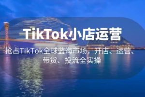 TikTok小店运营 抢占TikTok全球蓝海市场，开店、运营、带货、投流全实操