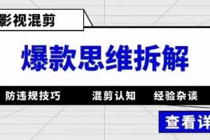 影视混剪爆款思维拆解 从混剪认知到0粉小号案例 讲防违规技巧 各类问题解决