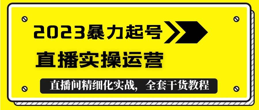 2023暴力起号 直播实操运营，全套直播间精细化实战，全套干货教程插图