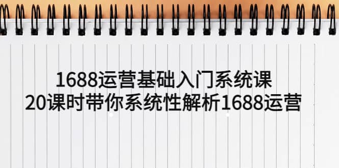 1688运营基础入门系统课，20课时带你系统性解析1688运营插图