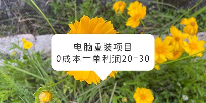 电脑系统重装项目，0成本一单利润20-30插图