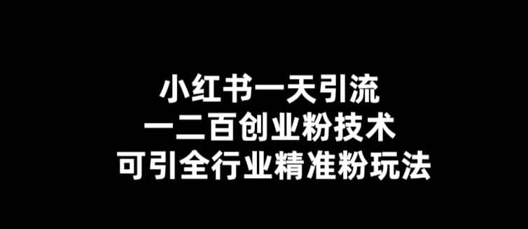 【引流必备】小红书一天引流一二百创业粉技术，可引全行业精准粉玩法插图