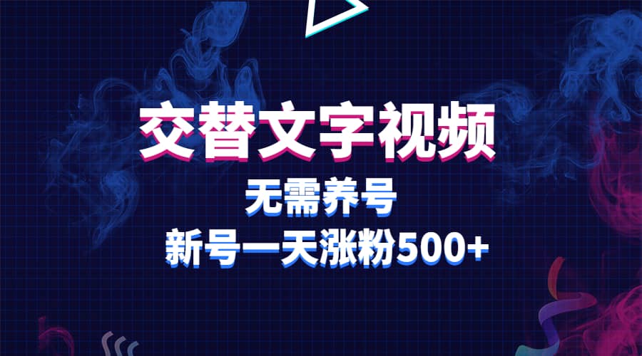 ）交替文字视频，无需养号，新号一天涨粉500插图