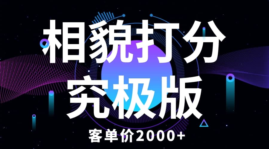 相貌打分究极版，客单价2000 纯新手小白就可操作的项目插图