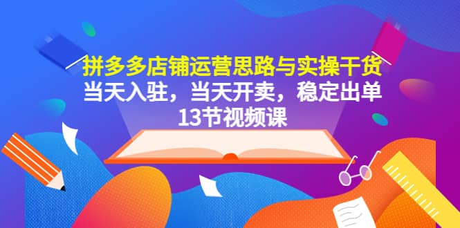 拼多多店铺运营思路与实操干货，当天入驻，当天开卖，稳定出单（13节课）插图