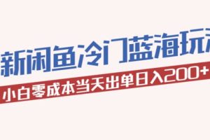 2023最新闲鱼冷门蓝海玩法，小白零成本当天出单日入200