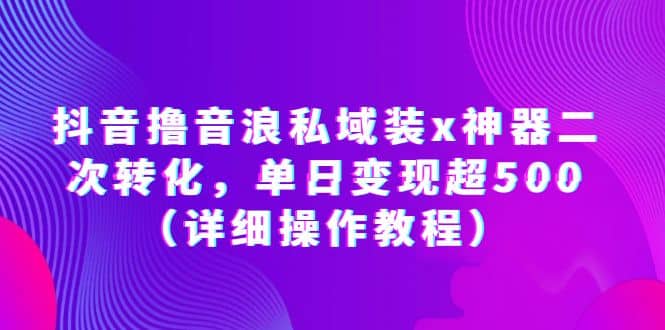 抖音撸音浪私域装x神器二次转化，单日变现超500（详细操作教程）插图