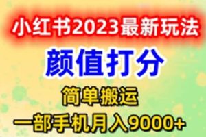 最新小红书颜值打分玩法，日入300 闭环玩法