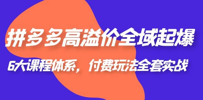 拼多多-高溢价 全域 起爆，6大课程体系，付费玩法全套实战插图