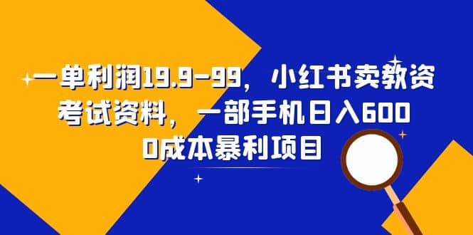 一单利润19.9-99，小红书卖教资考试资料，一部手机日入600（教程 资料）插图