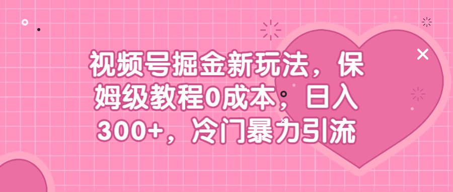 视频号掘金新玩法，保姆级教程0成本，日入300 ，冷门暴力引流插图