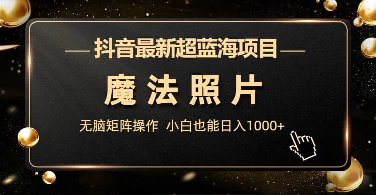 抖音最新超蓝海项目，魔法照片，无脑矩阵操作，小白也能日入1000插图