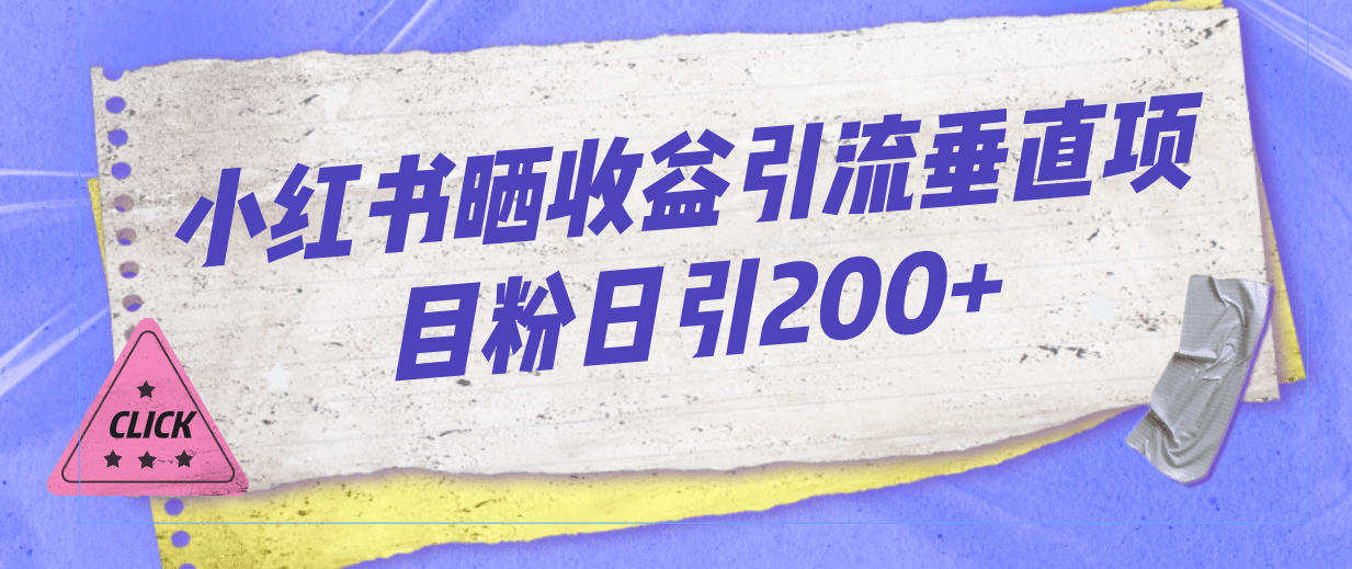 小红书晒收益图引流垂直项目粉日引200插图