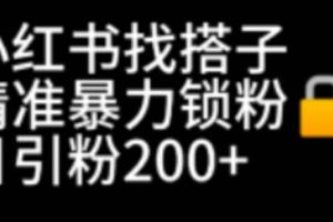 小红书找搭子暴力精准锁粉 引流日引200 精准粉