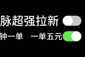 微脉超强拉新， 两分钟1单， 一单利润5块，适合小白