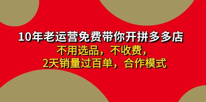 拼多多-合作开店日入4000+两天销量过百单，无学费、老运营教操作、小白…插图