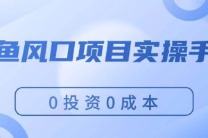 闲鱼风口项目实操手册，0投资0成本，让你做到，月入过万，新手可做